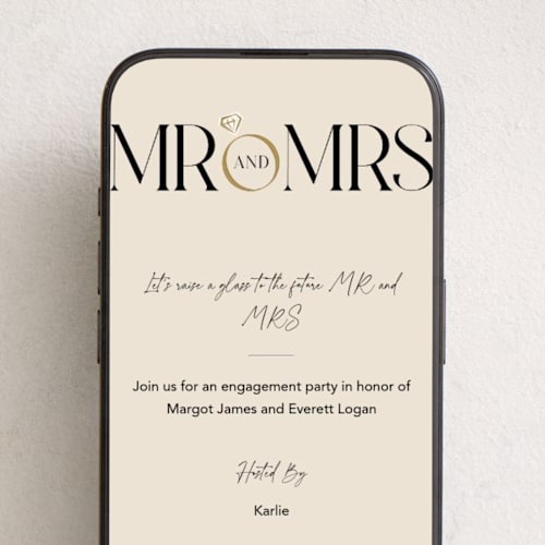 This is a buttercream online invitations by Robert and Stella called mr. & mrs. printing on digital paper in standard