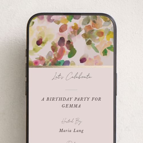 This is a wildberry online invitations by Lori Wemple called floral printing on digital paper in standard