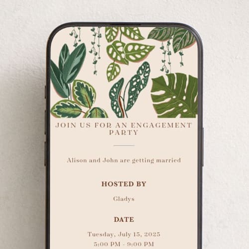 This is a dracaena online invitations by Vivian Yiwing called botanicals printing on digital paper in standard