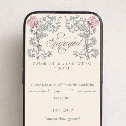 This is a petal online invitations by Anna Black called trepadeiras printing on digital paper in standard