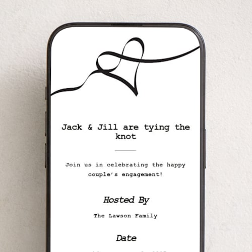 This is a midnight online invitations by Catherine Buan called tie the knot printing on digital paper in standard