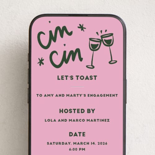 This is a flamingo online invitations by Ani Somi called saluti printing on digital paper in standard