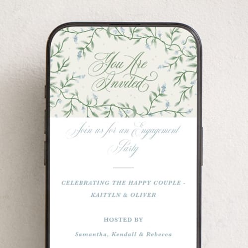 This is a periwinkle online invitations by Kristen Smith called wisteria printing on digital paper in standard