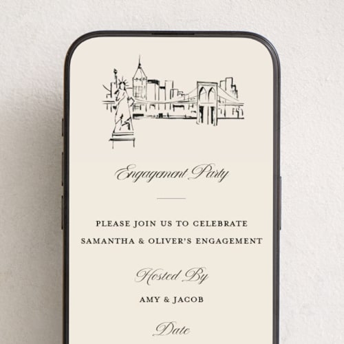 This is a buttercup online invitations by Teju Reval called nyc skyline printing on digital paper in standard