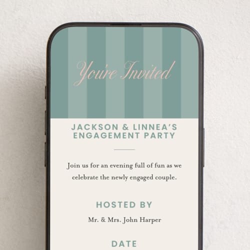 This is a aqua online invitations by taylorVdesign called cabana printing on digital paper in standard