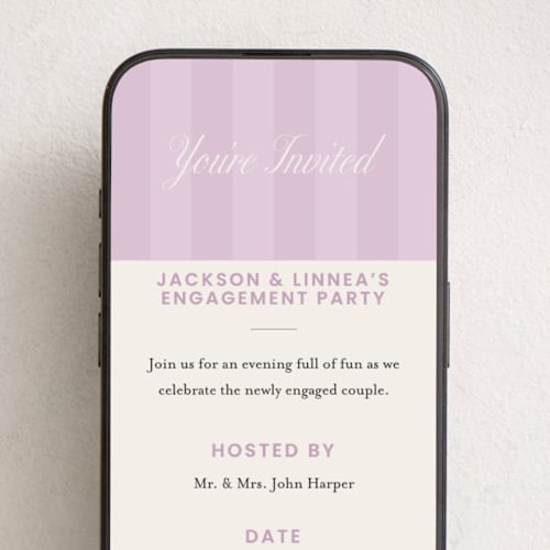 This is a lavender online invitations by taylorVdesign called cabana printing on digital paper in standard