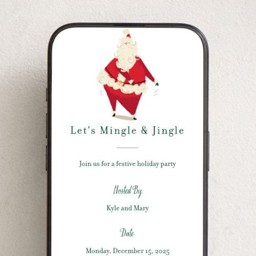 This is a snow online invitations by Baumbirdy called santa flaus printing on digital paper in standard
