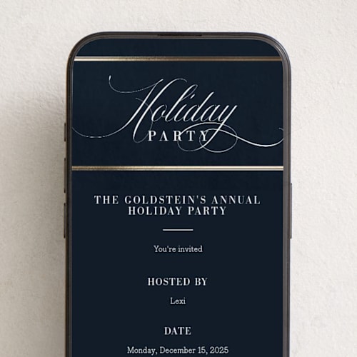 This is a midnight online invitations by Jennifer Lew called refinement printing on digital paper in standard