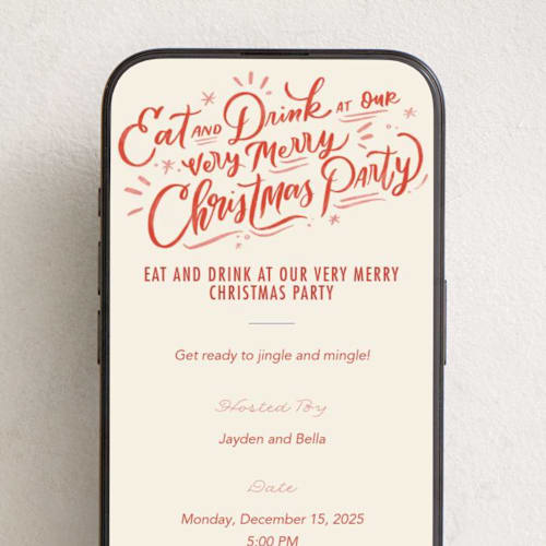 This is a peppermint online invitations by Stephanie Hawkes called very merry party printing on digital paper in standard