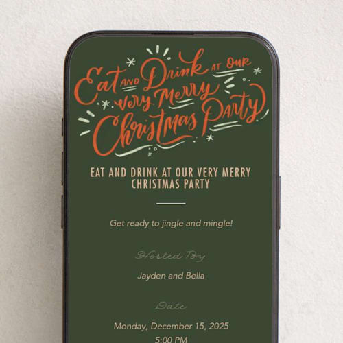 This is a juniper online invitations by Stephanie Hawkes called very merry party printing on digital paper in standard