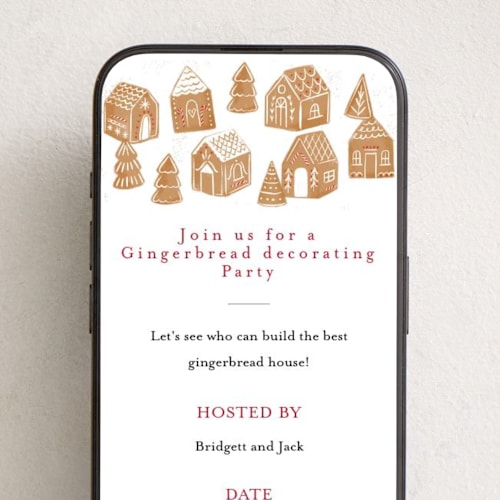 This is a icing online invitations by Rebecca Durflinger called gingerbread bakery printing on digital paper in standard