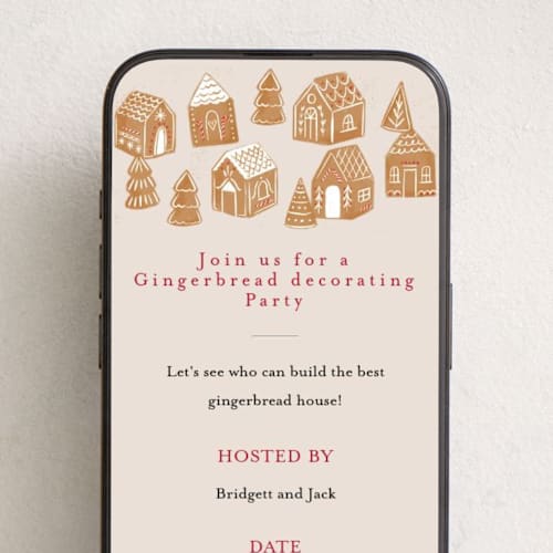 This is a cookie dough online invitations by Rebecca Durflinger called gingerbread bakery printing on digital paper in standard