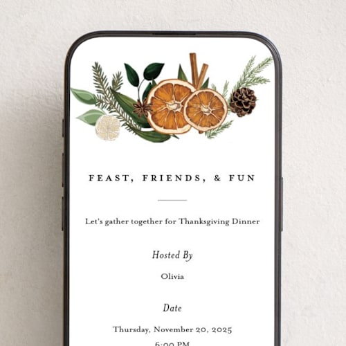 This is a snow online invitations by Susan Moyal called fruitful holiday printing on digital paper in standard
