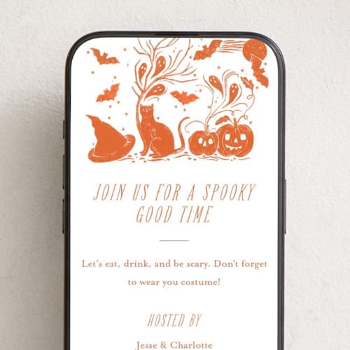 This is a candy corn online invitations by Sarah Knight called eat, drink & be scary printing on digital paper in standard
