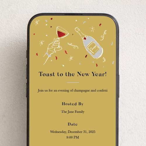 This is a ginger online invitations by Cass Loh called champagne and confetti printing on digital paper in standard