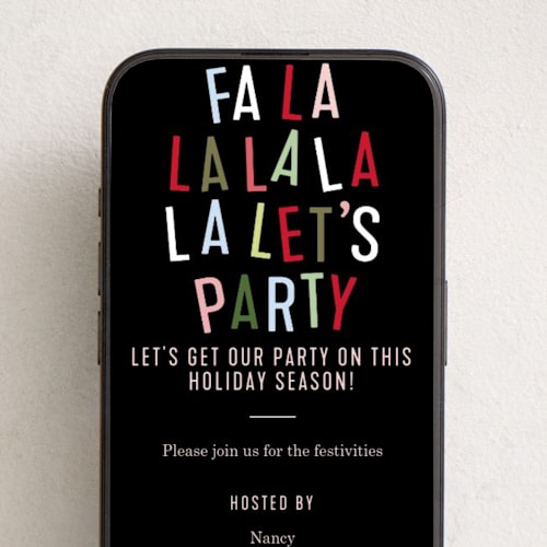 This is a midnight online invitations by Baumbirdy called la party printing on digital paper in standard