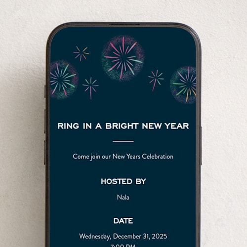 This is a midnight online invitations by Jen Banks called fireworks printing on digital paper in standard