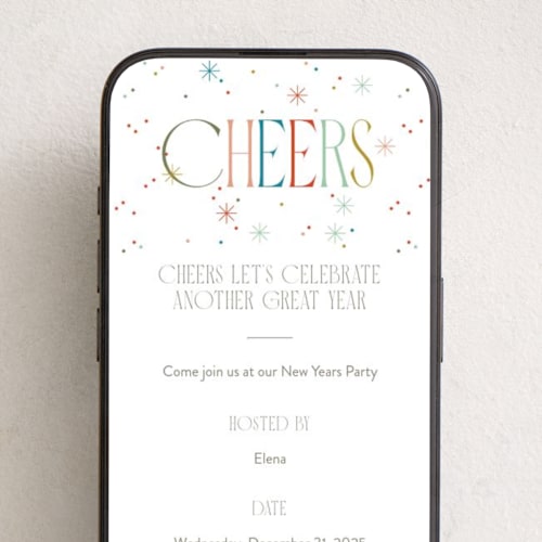 This is a confetti online invitations by Robert and Stella called cheers to you! printing on digital paper in standard