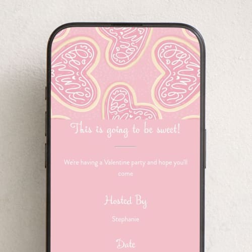 This is a peony online invitations by Ashley Presutti Beasley called sugar cookie printing on digital paper in standard