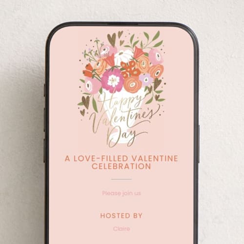 This is a rosebud online invitations by Erin German called vase of flowers printing on digital paper in standard