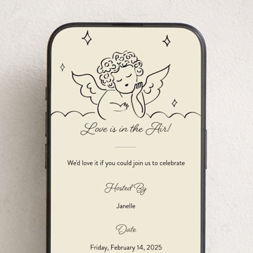 This is a leather online invitations by Helena Vitto called crazy little thing called love printing on digital paper in standard