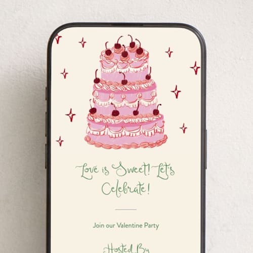 This is a vanilla online invitations by Cass Loh called vintage wedding cake printing on digital paper in standard