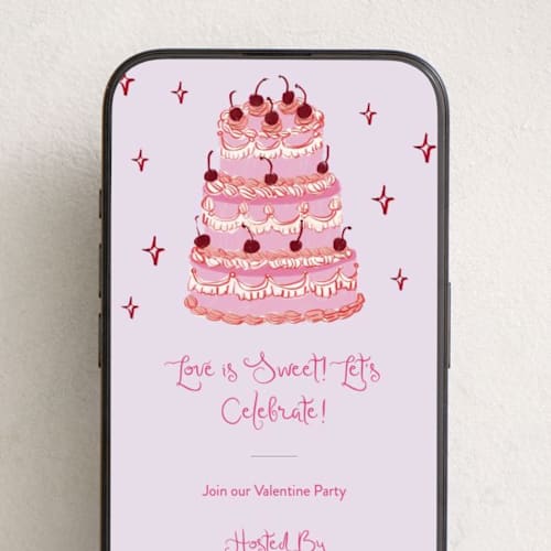 This is a lavender online invitations by Cass Loh called vintage wedding cake printing on digital paper in standard