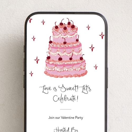 This is a sugar online invitations by Cass Loh called vintage wedding cake printing on digital paper in standard