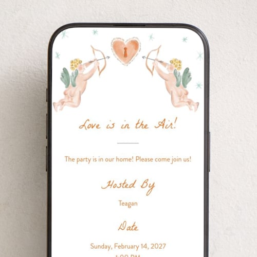 This is a flame online invitations by Pati Cascino called giardino printing on digital paper in standard