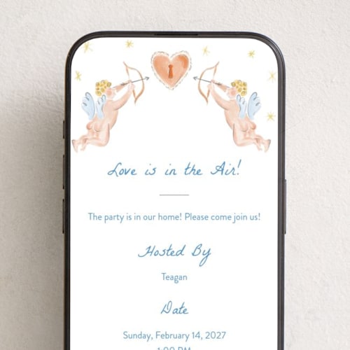 This is a blu online invitations by Pati Cascino called giardino printing on digital paper in standard