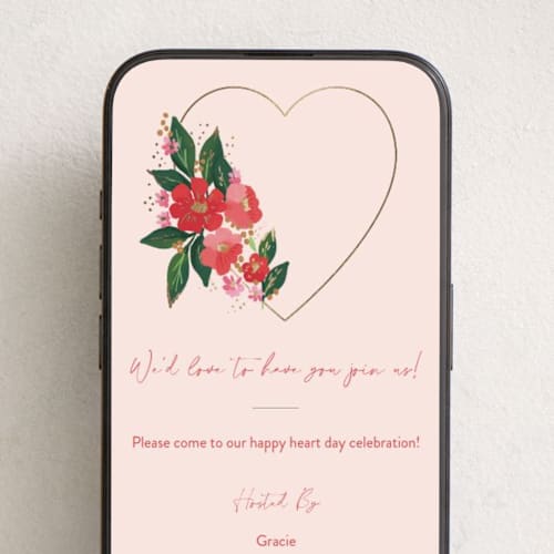 This is a rose online invitations by Rebecca Durflinger called xo heart printing on digital paper in standard