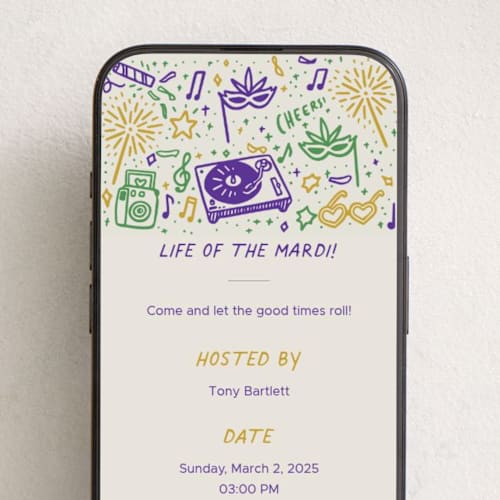 This is a cream online invitations by Abbigail Lim called three! two! one! printing on digital paper in standard