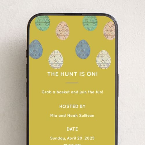 This is a sun online invitations by Pati Cascino called easter eggs printing on digital paper in standard