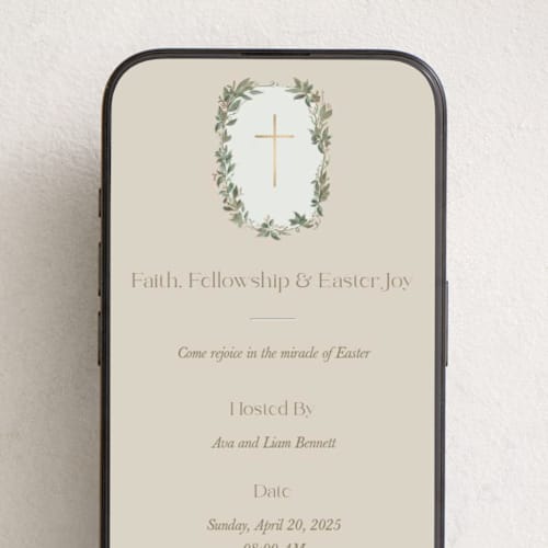 This is a seashell online invitations by Lucrecia Caporale called sweet botanical wreath printing on digital paper in standard