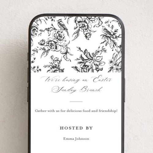 This is a onyx online invitations by Teju Reval called dreamy toile printing on digital paper in standard