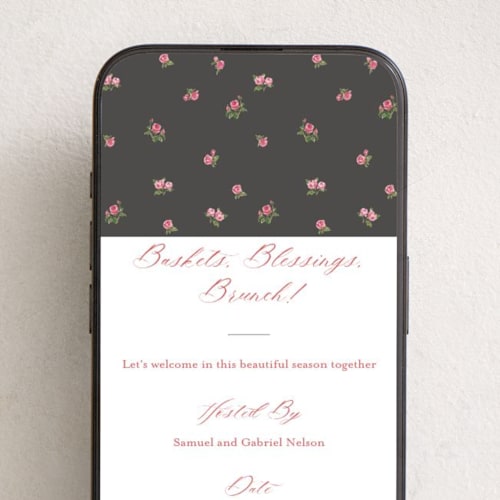This is a onyx online invitations by Teju Reval called romantic roses printing on digital paper in standard