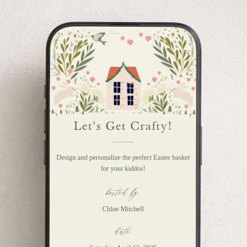 This is a sand online invitations by Hannah Williams called easter village printing on digital paper in standard