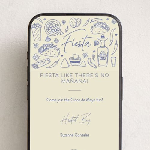 This is a blueberry online invitations by Sherley Ferreira called tacos & tequila printing on digital paper in standard