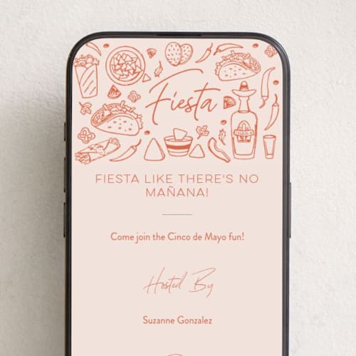 This is a peach online invitations by Sherley Ferreira called tacos & tequila printing on digital paper in standard
