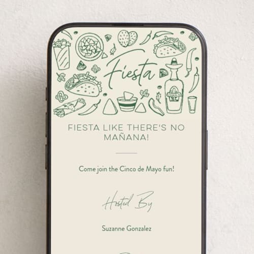 This is a evergreen online invitations by Sherley Ferreira called tacos & tequila printing on digital paper in standard