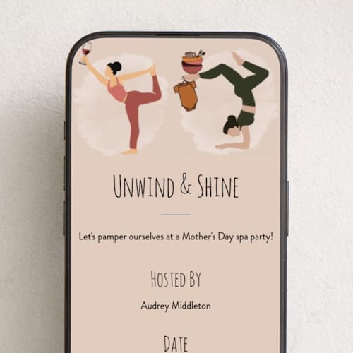 This is a tan online invitations by CDesignbychen called mom yoga poses printing on digital paper in standard