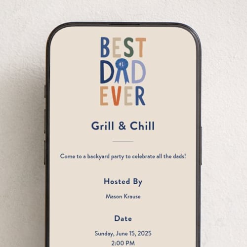 This is a latte online invitations by Alethea and Ruth called best dad ever award printing on digital paper in standard
