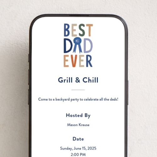 This is a ivory online invitations by Alethea and Ruth called best dad ever award printing on digital paper in standard