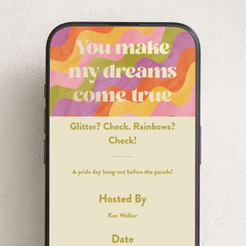This is a retro online invitations by Pixel and Hank called my dreams printing on digital paper in standard