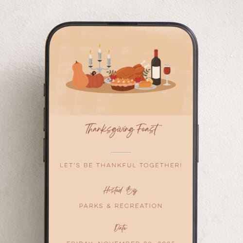 This is a pumpkin online invitations by Sherley Ferreira called thanksgiving feast printing on digital paper in standard