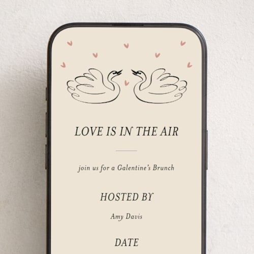 This is a honey online invitations by Ani Somi called love swans printing on digital paper in standard