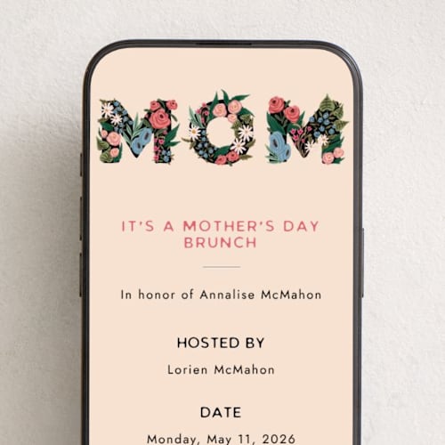 This is a tulip online invitations by Grae called flowermom printing on digital paper in standard