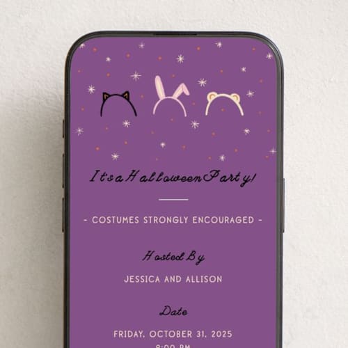 This is a berry online invitations by clearlytangled studio called animal ears printing on digital paper in standard