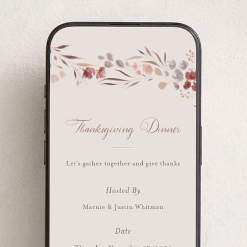 This is a rust online invitations by Nicoletta Savod called thankful harvest printing on digital paper in standard