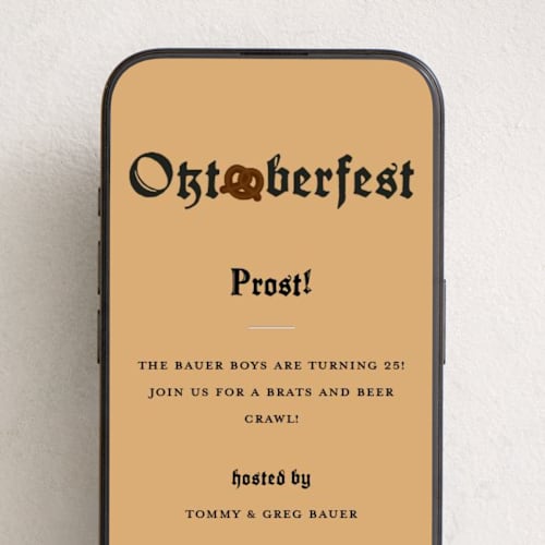 This is a mustard online invitations by jomolo called oktober-pretz printing on digital paper in standard